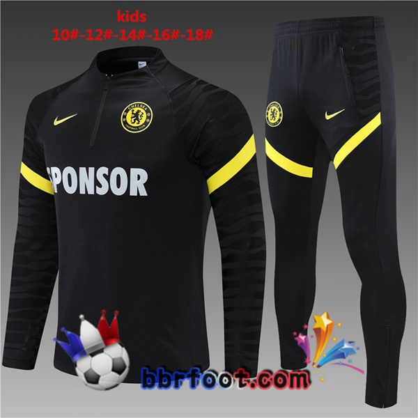 Survetement Foot FC Chelsea Enfant Noir 21/22