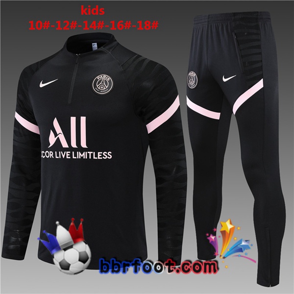 Survetement Foot Paris PSG Enfant Noir 21/22