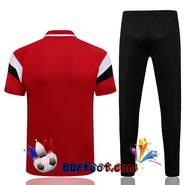 Polo Foot Manchester United + Pantalon Rouge 21/22