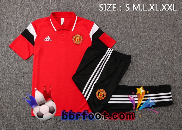 Polo Foot Manchester United + Pantalon Rouge 21/22