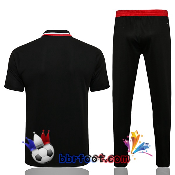 Polo Foot Manchester United + Pantalon Noir 21/22