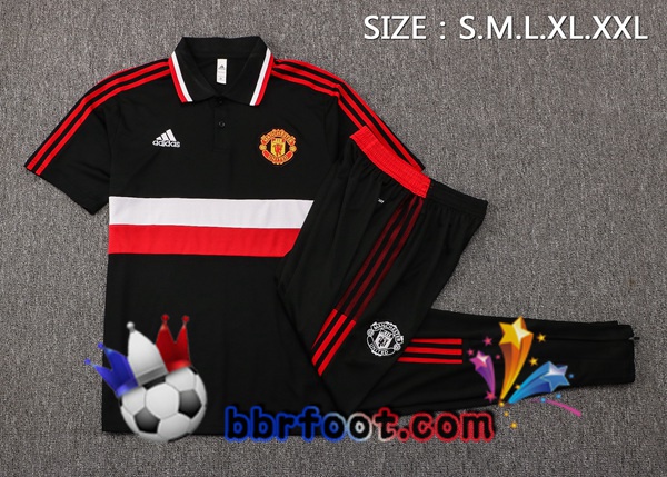 Polo Foot Manchester United + Pantalon Noir 21/22