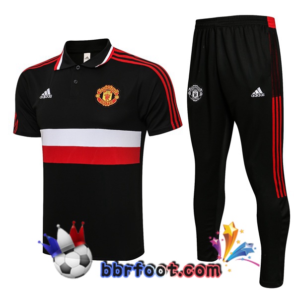 Polo Foot Manchester United + Pantalon Noir 21/22