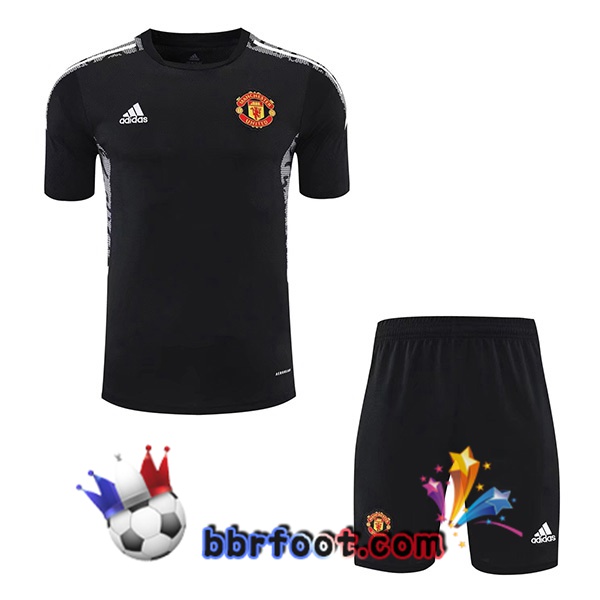 Training T-Shirts Manchester United + Shorts Noir 21/22