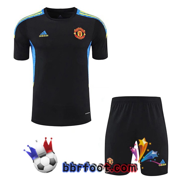 Training T-Shirts Manchester United + Shorts Noir 21/22