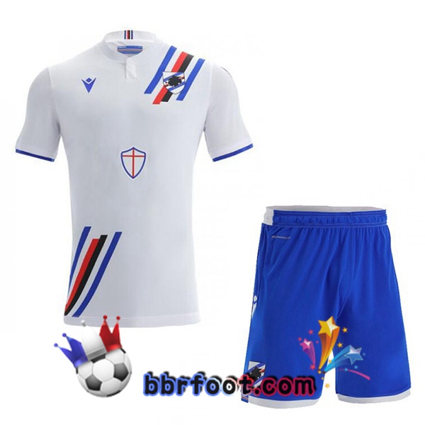 Maillot Foot UC Sampdoria Enfant Exterieur Blanc 21/22