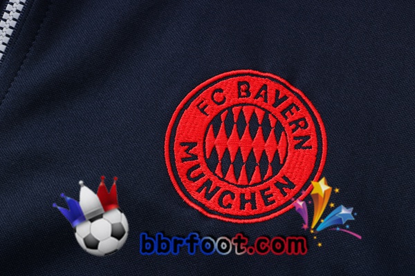 Veste A Capuche Survetement Foot Bayern Munich Bleu Royal 21/22