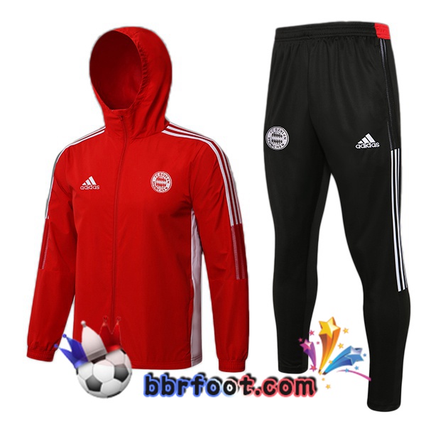 Veste A Capuche Survetement Foot Bayern Munich Rouge 21/22
