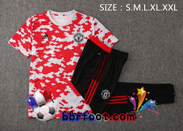 Training T-Shirts Manchester United + Pantalon Rouge Blanc 21/22