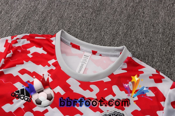 Training T-Shirts Manchester United + Pantalon Rouge Blanc 21/22