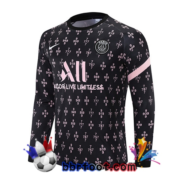 Sweatshirts Homme Paris PSG Noir Rose 21/22 Sweatshirts Homme Paris PSG Noir Rose 21/22