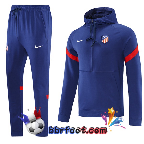 Veste A Capuche Survetement Foot Atletico Madrid Bleu 21/22 Veste A Capuche Survetement Foot Atletico Madrid Bleu 21/22