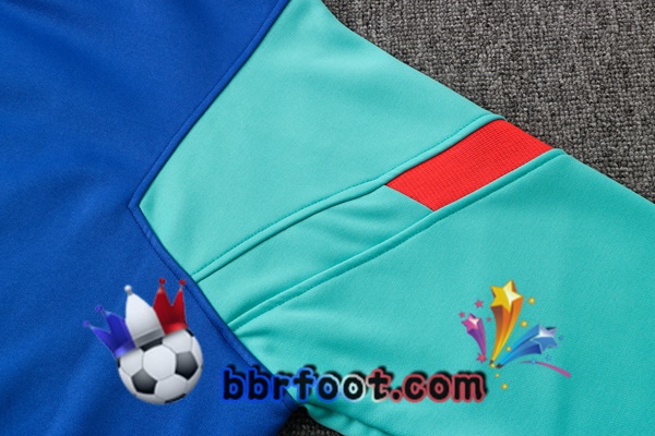 Veste A Capuche Survetement Foot FC Barcelone Bleu Vert 21/22