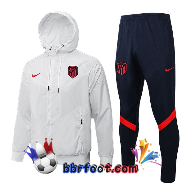 Veste A Capuche Survetement Foot Atletico Madrid Blanc 21/22 Veste A Capuche Survetement Foot Atletico Madrid Blanc 21/22