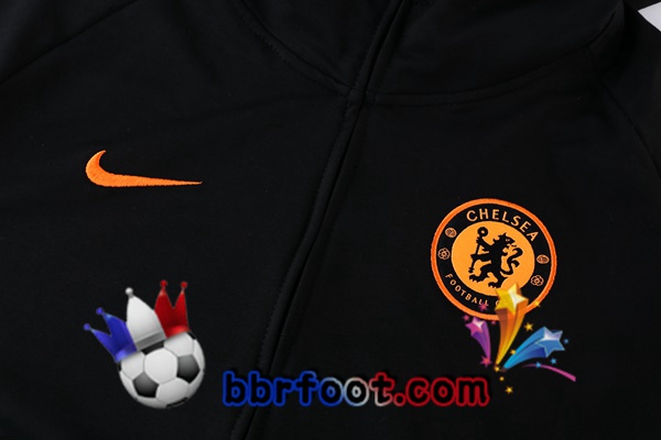 Veste A Capuche Survetement Foot FC Chelsea Noir Vert 21/22