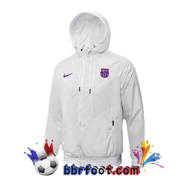 Veste A Capuche FC Barcelone Blanc 21/22