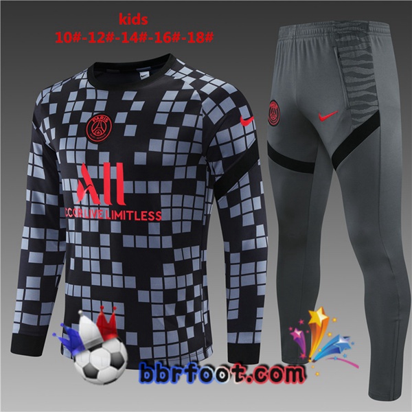 Survetement Foot Paris PSG Enfant Gris 21/22