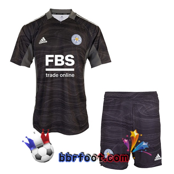 Maillot Foot Leicester City Enfant Gardien de but Noir 21/22
