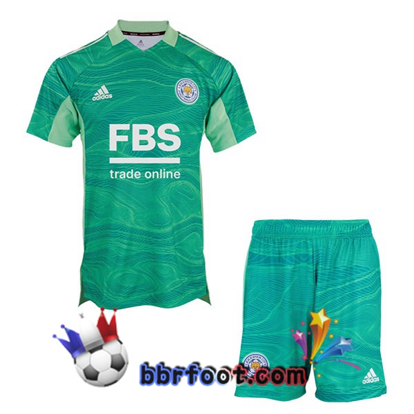 Maillot Foot Leicester City Enfant Gardien de but Vert 21/22