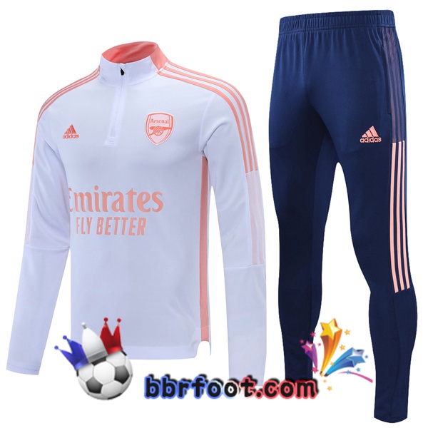 Survetement Foot Arsenal Blanc 21/22
