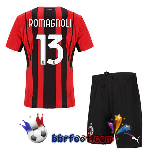Maillot Foot AC Milan (ROMAGNOLI 13) Enfant Domicile 21/22