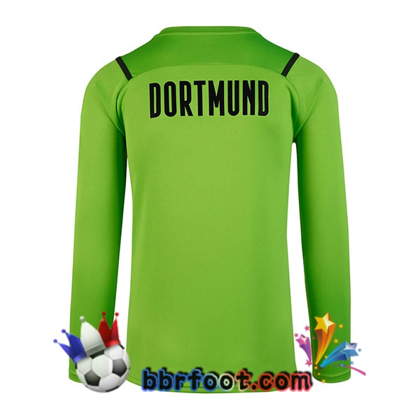Maillot Foot Dortmund BVB Gardien de but Manche Longue Vert 21/22