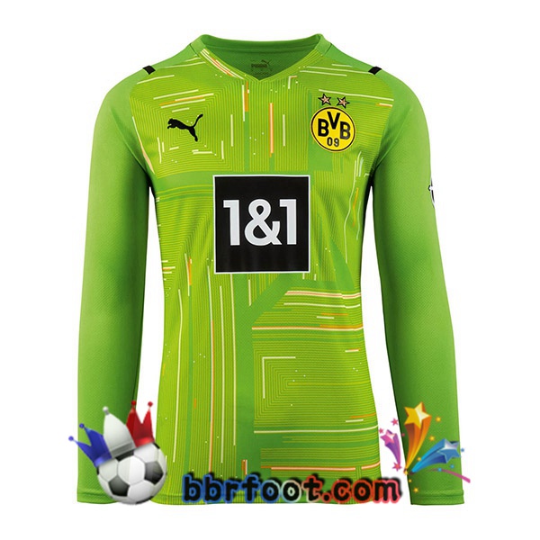 Maillot Foot Dortmund BVB Gardien de but Manche Longue Vert 21/22