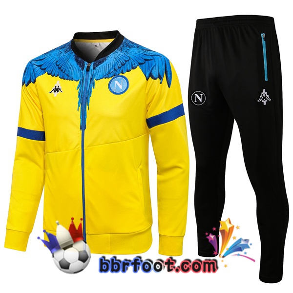 Veste Survetement Foot SSC Naples Jaune Bleu 21/22 Veste Survetement Foot SSC Naples Jaune Bleu 21/22