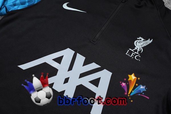 Survetement Foot FC Liverpool Noir Bleu 21/22