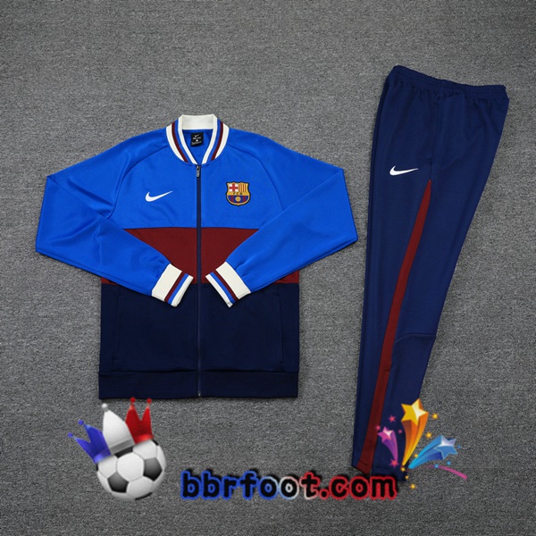 Veste Survetement Foot FC Barcelone Bleu Rouge Noir 21/22