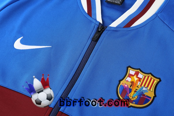 Veste Survetement Foot FC Barcelone Bleu Rouge Noir 21/22