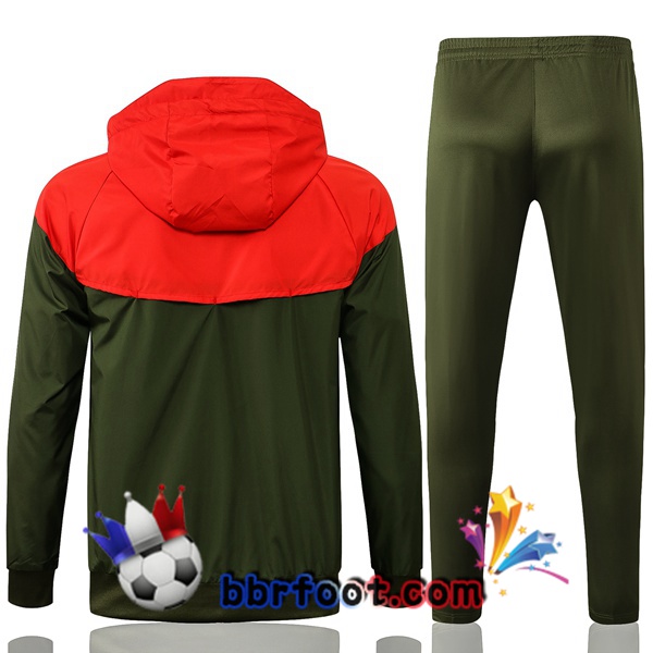 Coupe Vent Survetement Foot Portugal Rouge Vert 21/22