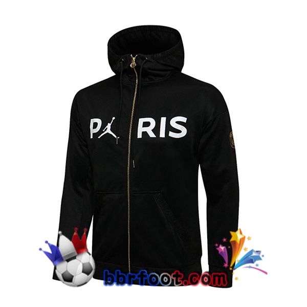 Veste A Capuche JORDAN Paris PSG Noir Blanc 21/22