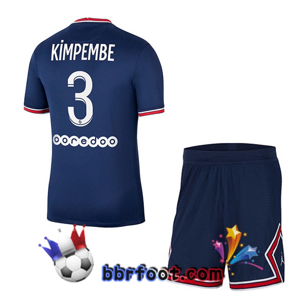 Maillot Foot Jordan Paris PSG (Kimpembe 3) Enfant Domicile 21/22