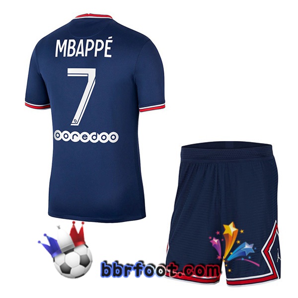 Maillot Foot Jordan Paris PSG (Mbappé 7) Enfant Domicile 21/22