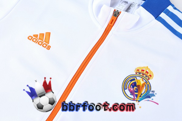 Veste Survetement Foot Real Madrid Blanc 21/22