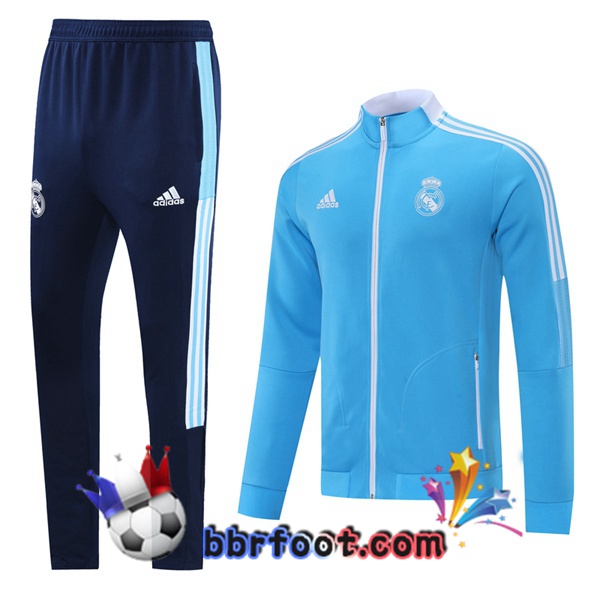 Veste Survetement Foot Real Madrid Bleu 21/22
