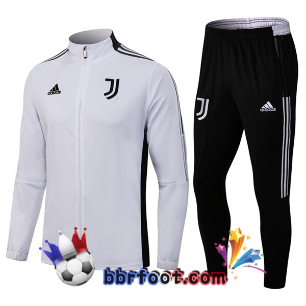 Veste Survetement Foot Juventus Blanc 21/22