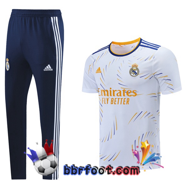 Ensemble Training T-Shirts Real Madrid + Pantalon Blanc 21/22