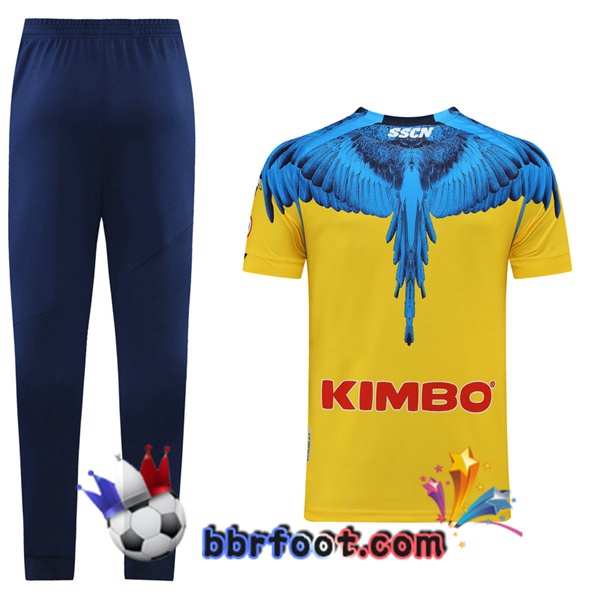 Ensemble Training T-Shirts SSC Naples + Pantalon Jaune 21/22