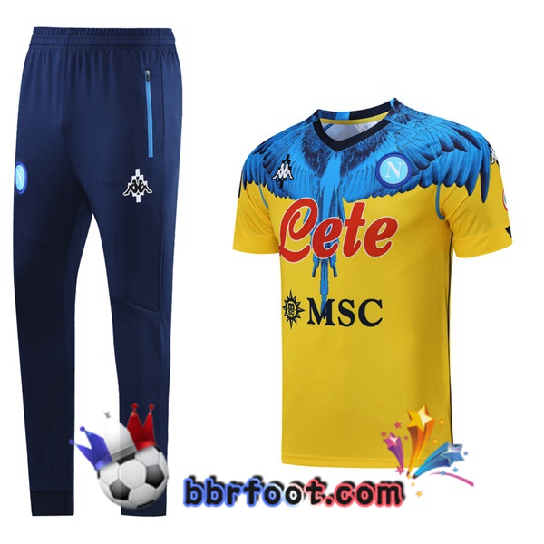 Ensemble Training T-Shirts SSC Naples + Pantalon Jaune 21/22