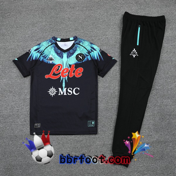 Ensemble Training T-Shirts SSC Naples + Pantalon Noir 21/22