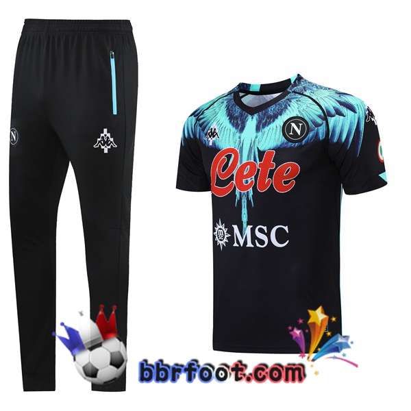 Ensemble Training T-Shirts SSC Naples + Pantalon Noir 21/22
