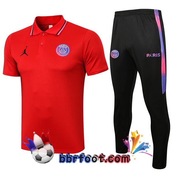 Polo Foot Paris PSG + Pantalon Rouge 21/22