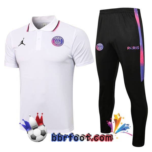 Polo Foot Paris PSG + Pantalon Blanc 21/22