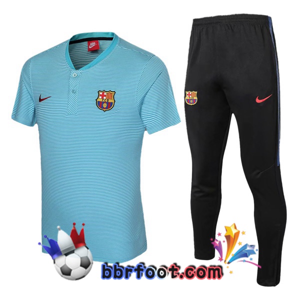 Polo Foot FC Barcelone + Pantalon Bleu 21/22