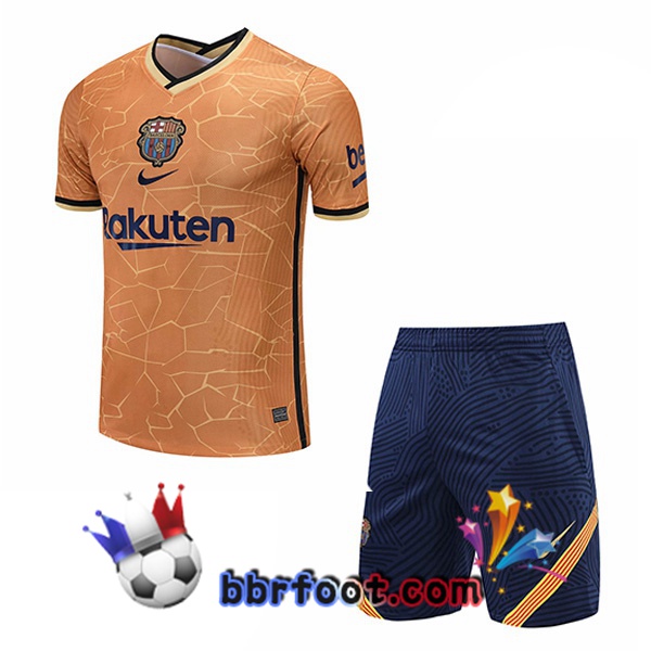 Ensemble Training T-Shirts FC Barcelone + Shorts Jaune 21/22
