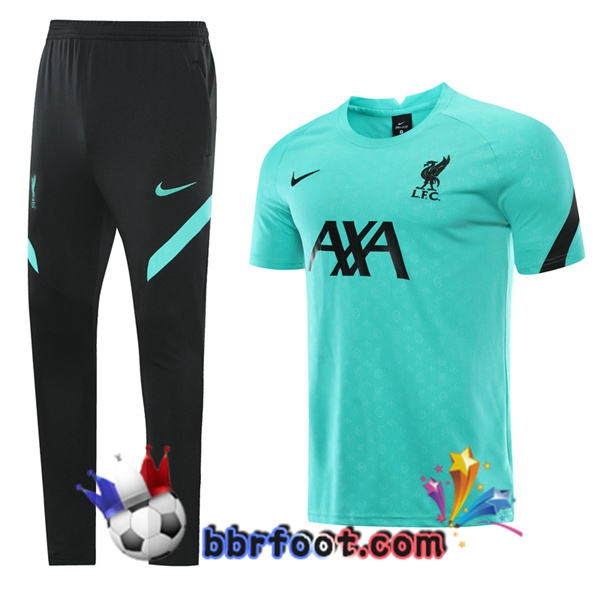 Ensemble Training T-Shirts FC Liverpool + Pantalon Vert 21/22