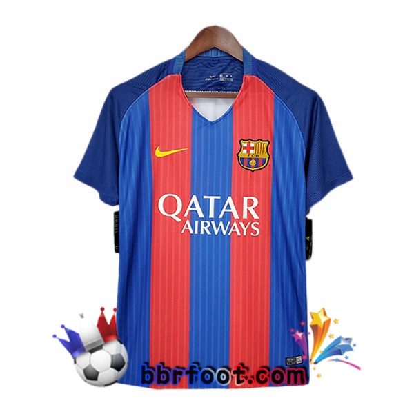 2016-2017 FC Barcelone Domicile Retro Maillot de Foot Rouge Bleu