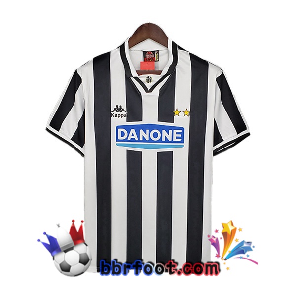 1994-1995 Juventus Domicile Retro Maillot de Foot Noir Blanc